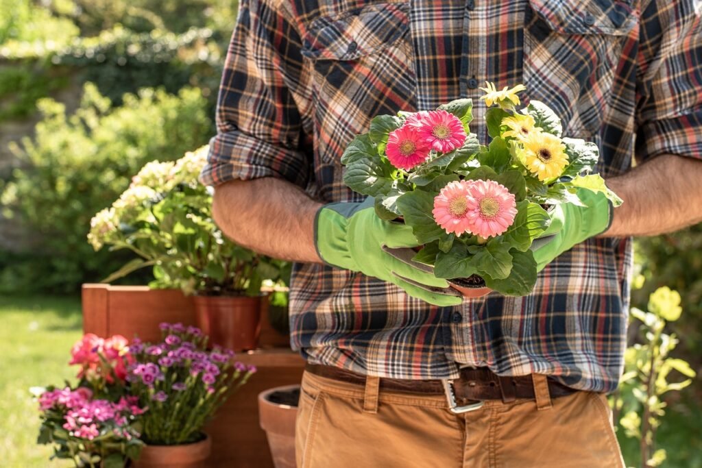 Amazing Gardening. Gardener looking after Garden.